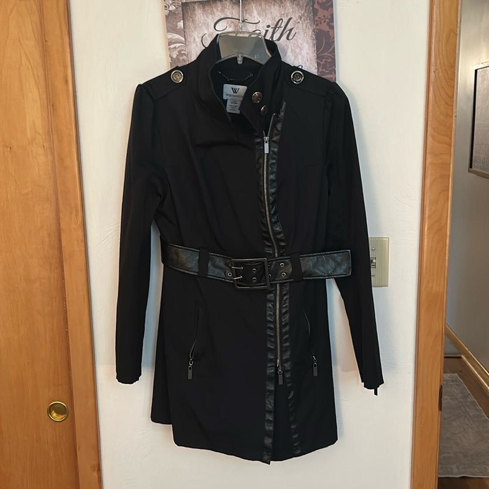 Worthington black jacket with faux leather detail